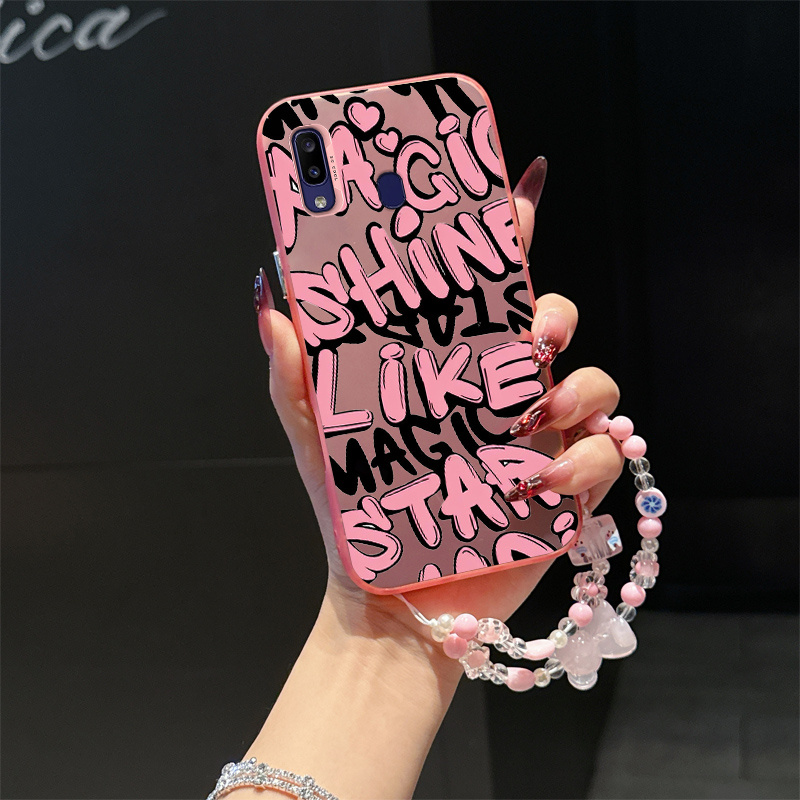 Bracelet Mobile Cover Samsung A20 3D Luxury Cute Bear Cartoon Soft