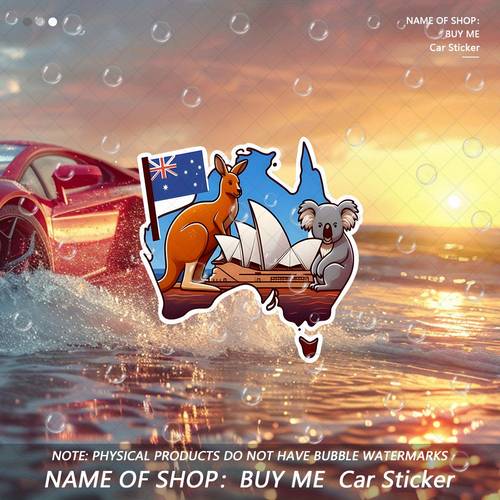 australian flag kangaroo koala waterproof vinyl stickers self car suv motorcycle laptop helmet decals no bubble travel souvenir birthday or australia day decorations easy application removal australian souvenirs gifts