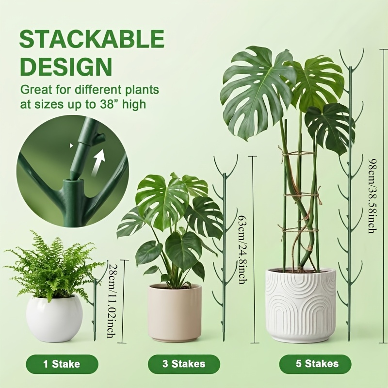 6pcs   support set 5 support poles and 1 rolls of stackable tall poles with ties designed to support climbing plant stems durable trellis style gardening supports suitable for outdoor gardening