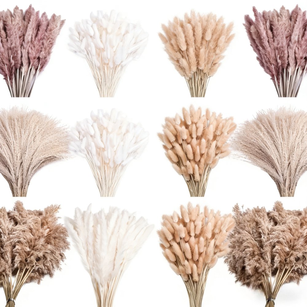 TEMU 234pcs Dried Flower Bouquets | Natural Pampas Grass No Maintenance Boho For Wedding, Home Centerpiece Table, Modern , Beach Office, Indoor/
