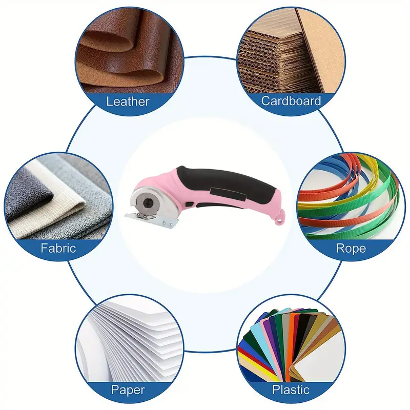 1pc cordless electric scissors rotary cutter for cloth fabric leather carpet with interchangeable attachments multi cutting durable storage case perfect gift for diy enthusiasts crafters sewing projects details 2