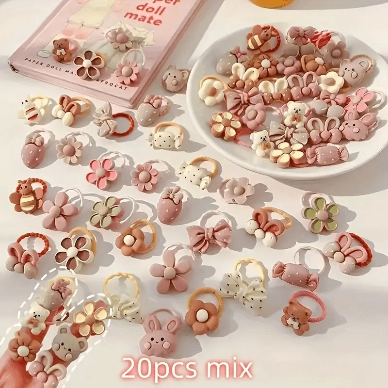 Random Style 10//40/50/'s Hair Accessories Cute Cartoon High-elasticity Rubber Hair Ties