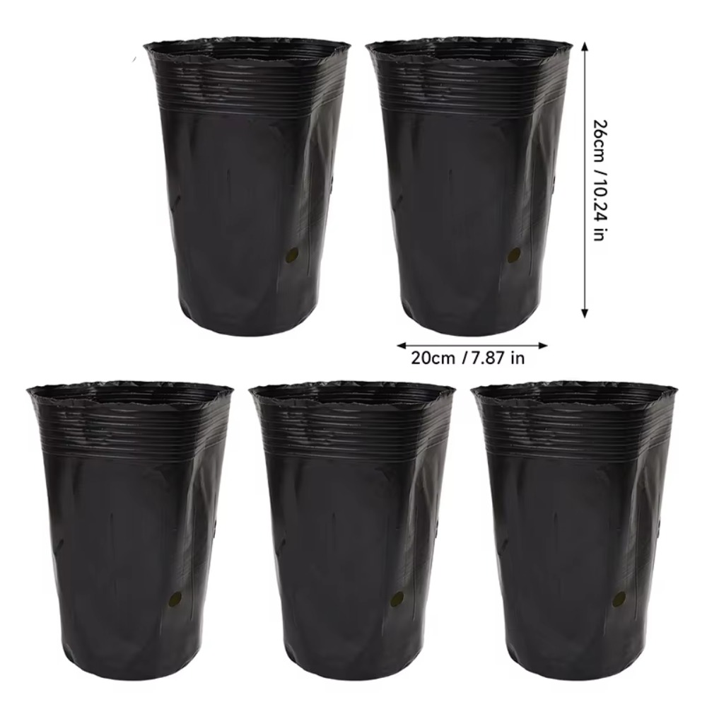 TEMU 【厚手プラスチック製】育苗ポット 大型 黒色 子供植物カップ 種まき 栽培 バッグ ガーデン 花 植物 通気性 容器ボックス