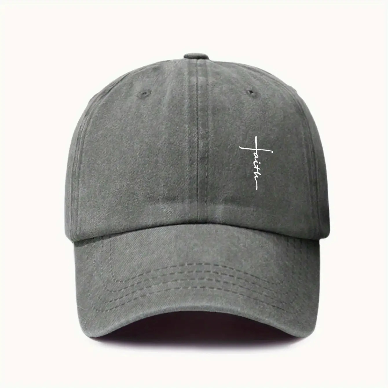 Cross Embroidery Washed Baseball Cap Outdoor Cap Premium Breathable Cap for Men And Women Adjustable