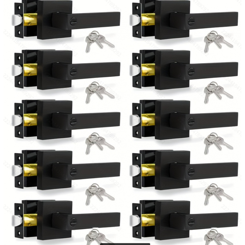 10 piezas de  s de puerta de privacidad   resistencia -   de cerradura y llave de   mate, juego para puertas de entrada izquierda/derecha,   para puertas de dormitorio y baño