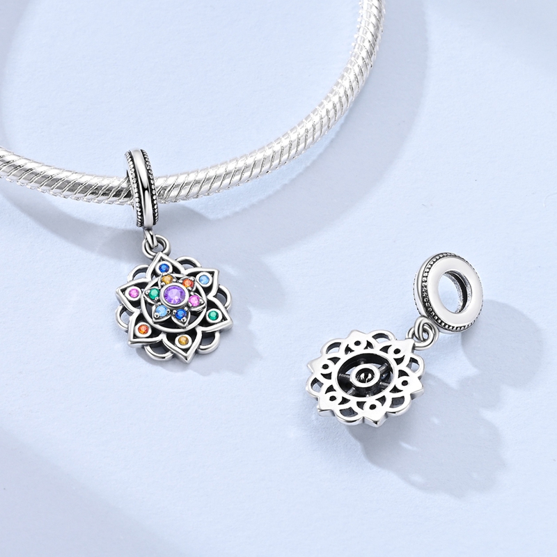 925 Sterling Silver Rotating Lotus Pendant