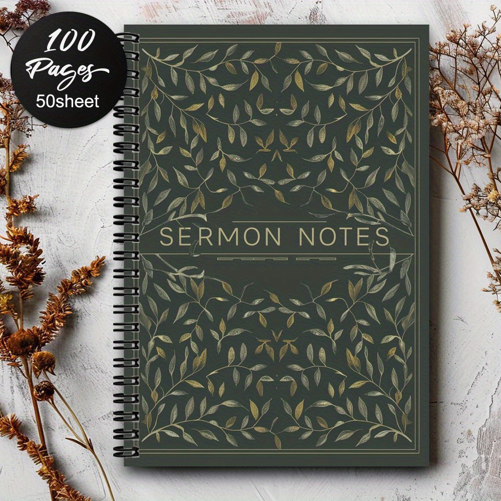 TEMU Notes Journal Christian Spiral Notebook 1pc, Church Notes Notebook For Women, An Inspirational Worship Tool To Record, Remember And On Each