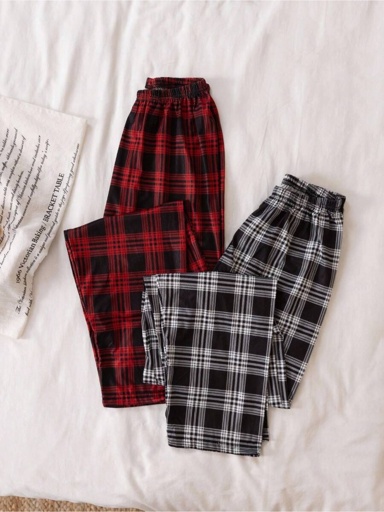 two sets of classic straight leg plaid pants for teenage boys suitable for students comfortable casual wear and sleepwear   summer and autumn for teenager