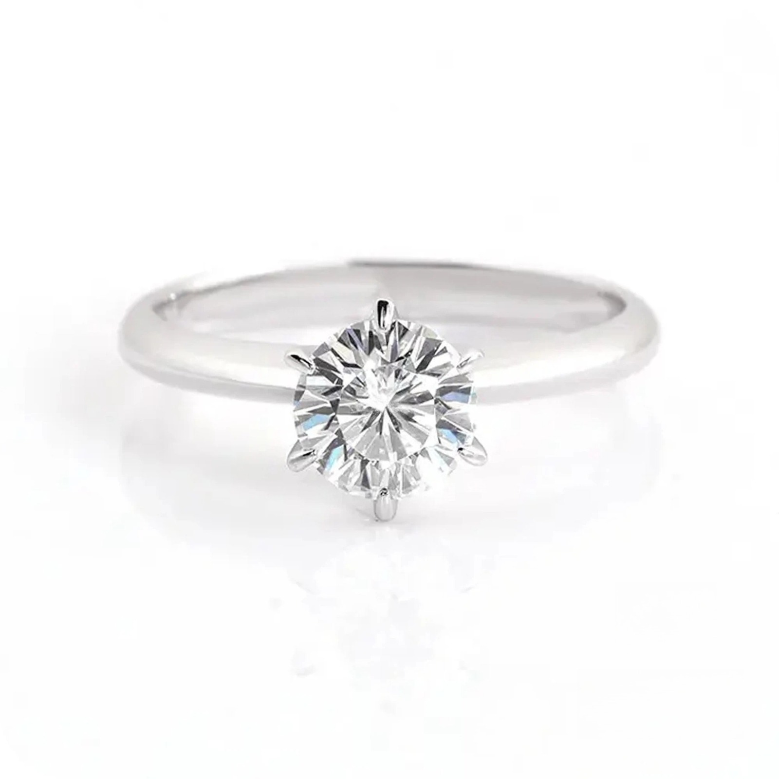 Women's 0.5/1/2/3/5/10 Carat Moissanite Six-Clawed Ring