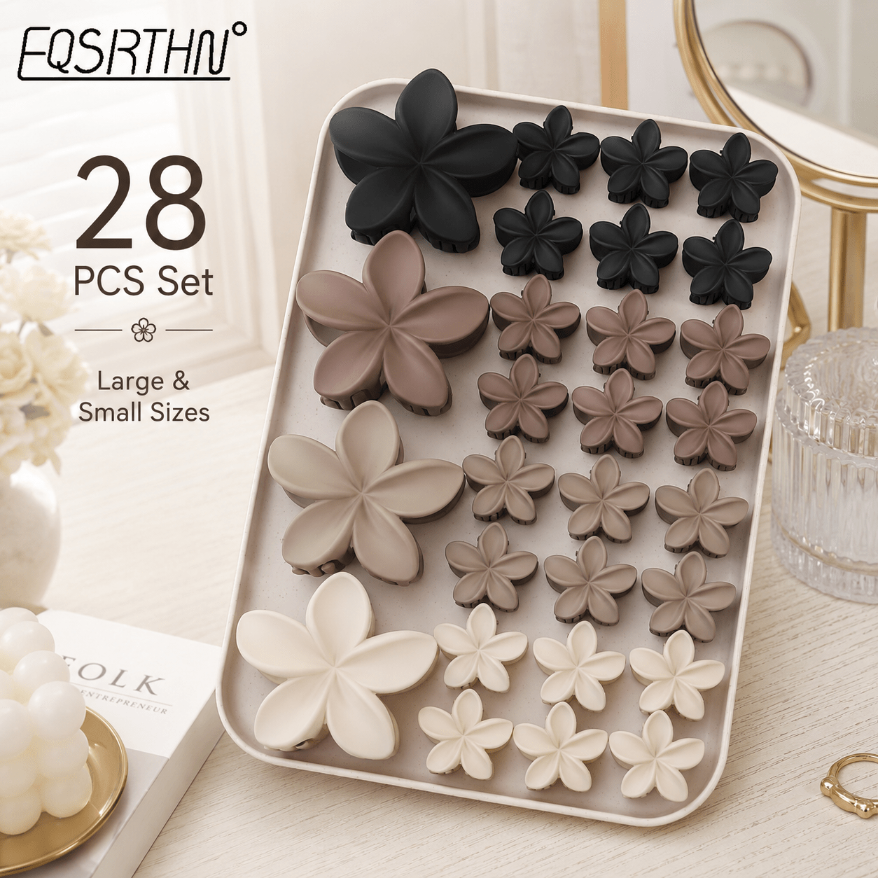 28pcs Elegant Flower Hair Claw Clips Set