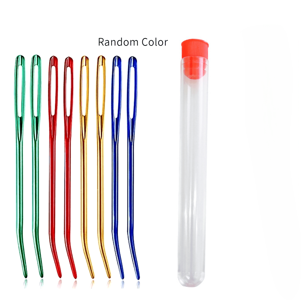 TEMU 8pcs Crochet Hook Set With Storage Box, Blunt Needle, Suitable For Knitting, Crochet And Sewing - Color Random