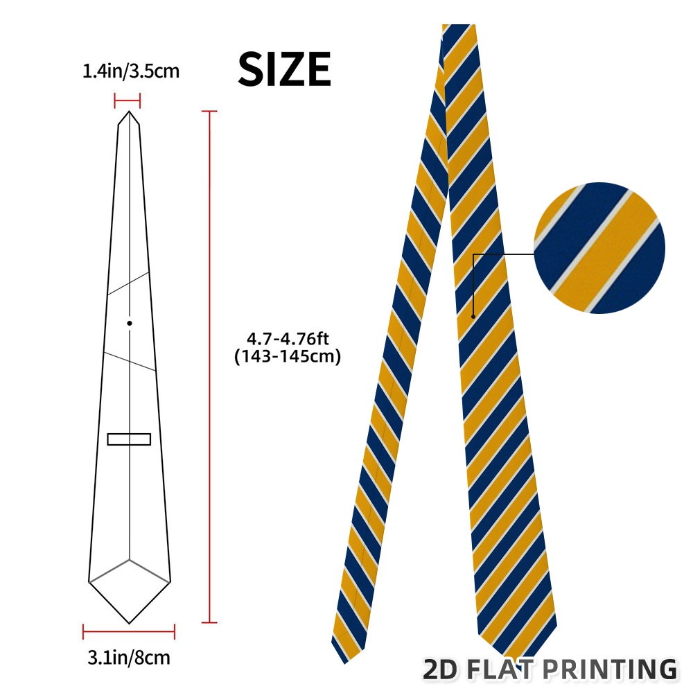 TEMU 1pc Diagonal Blue And Print Tie - Smooth Gentle Fabric, Classic Vibrant Design, Ideal For Anniversary Events & Business Meetings