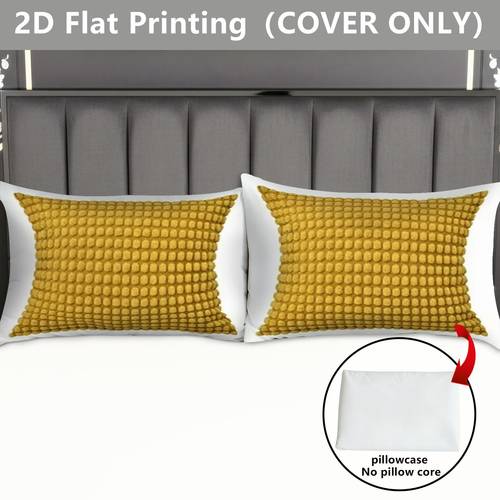 2d flat 2pcs mustard textured dots printed pillowcases pillow inserts not included home decor pillow core not included decorative pillow covers for bed sofa bedroom styling