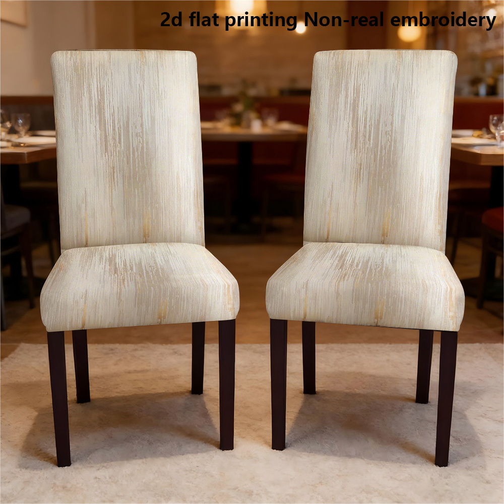 TEMU 2/4pcs Chair Covers With 2d Flat Printing And Non-real | Neutral- Striped Pattern, , Fabric, For Thanksgiving & Christmas Home Decorations