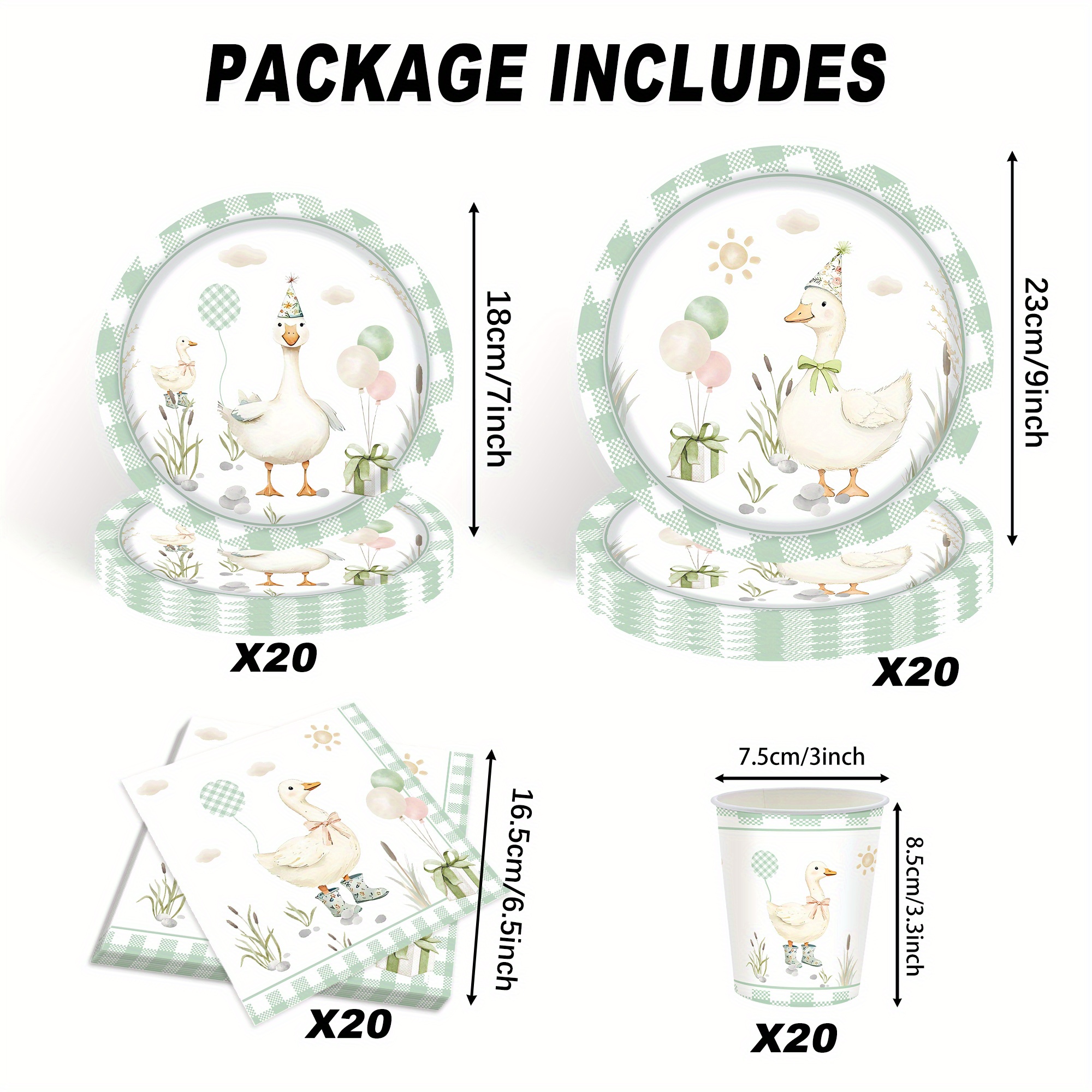 Image of 80pcs Silly Goose Theme Party Tableware Set, Party Supplies, Holiday Decorations, Party Packs I Perfect For Halloween