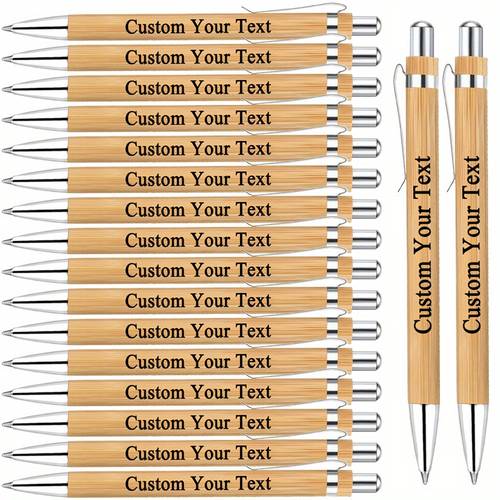 60pcs 36pcs 12pcs customizable bamboo ballpoint pens smooth writing personalized for birthdays anniversaries inspirational quotes and special gifts