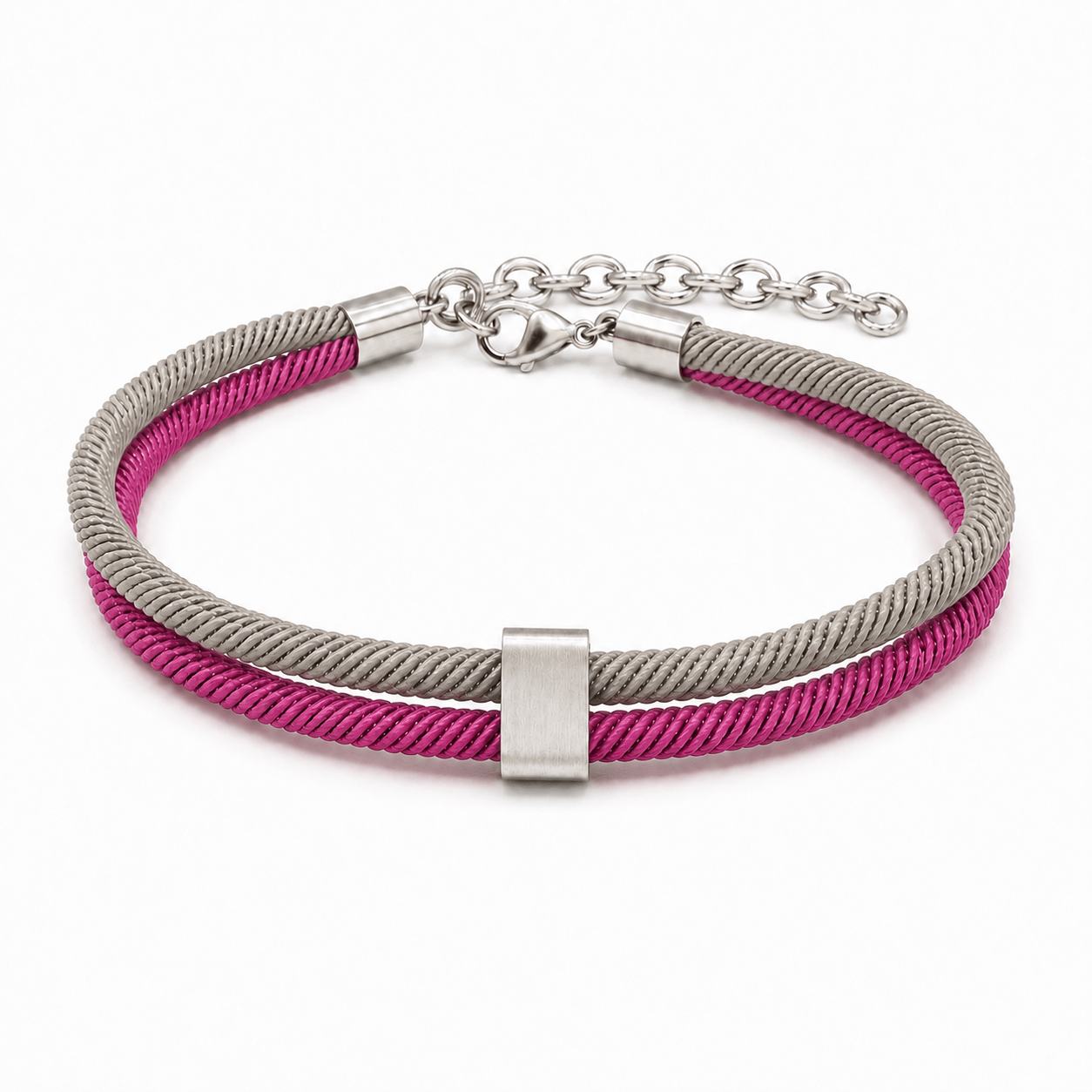 Personalized Engraved Name Bead Bracelet with Double Cord
