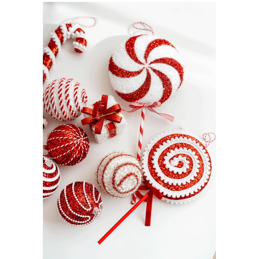 

Red And White Plush Foam Candy Bar Christmas Decorations, Suitable For Indoor And Outdoor Holiday Decorations, Foam, Easy To Hang Or