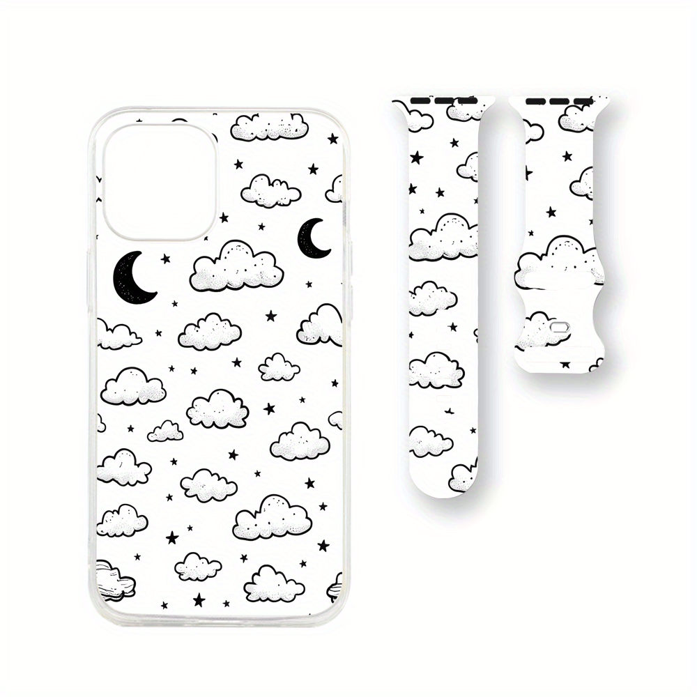Unisex Dreamy Starry Sky Silicone Watch Band Gift Set