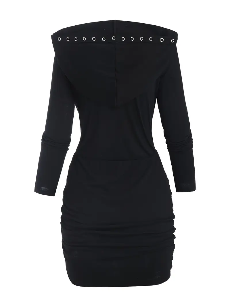 casual goth dress Studded Denim Dress