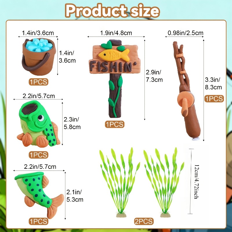 TEMU Decorative Cakes For Fishing-themed Birthday Celebration Activities, Used As Party Supplies For Fishing Birthday Parties