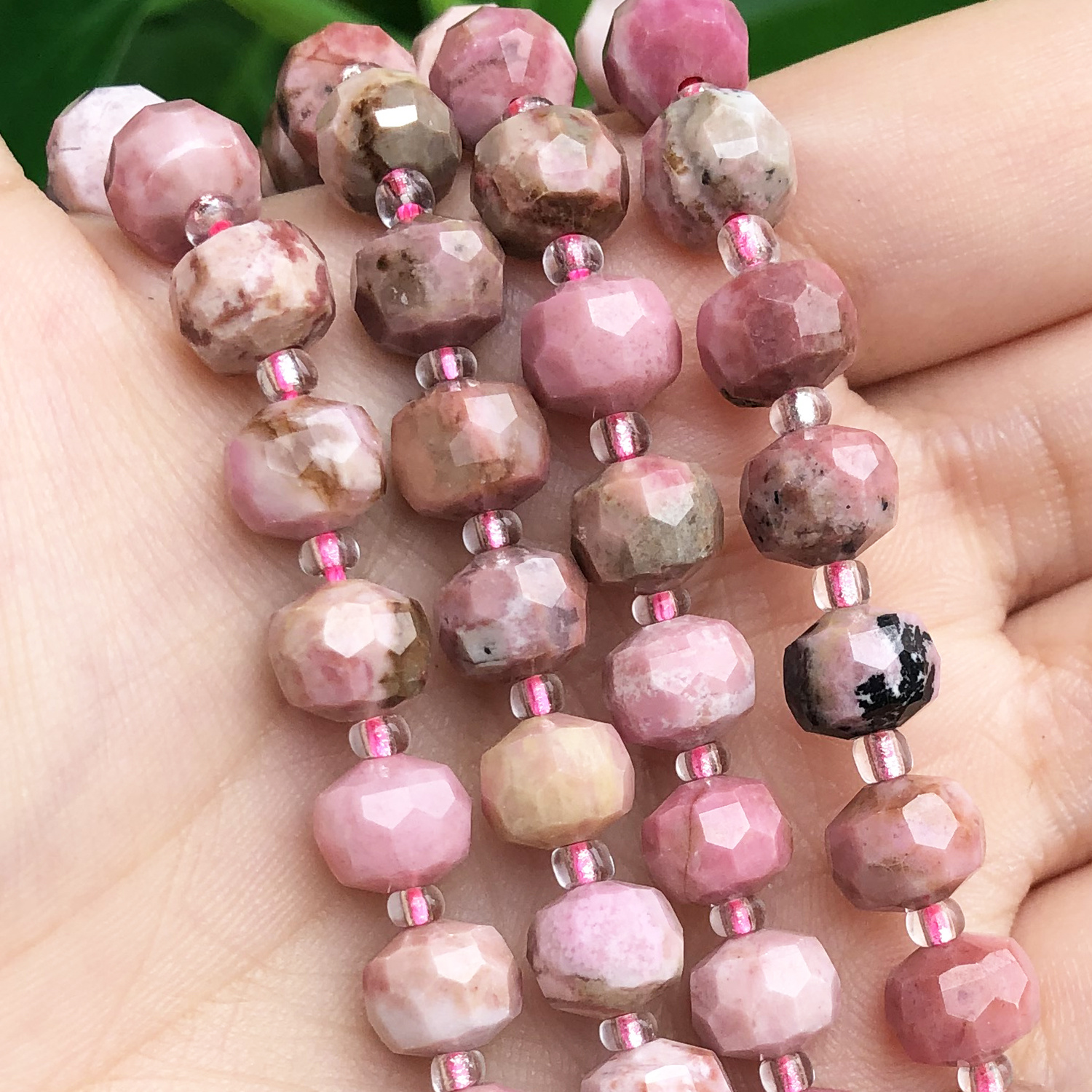 

Pink Beads, -shaped Stone Loose Beads For Jewelry Diy, Bracelet Crafting Supplies, 7.5 Inches Strand