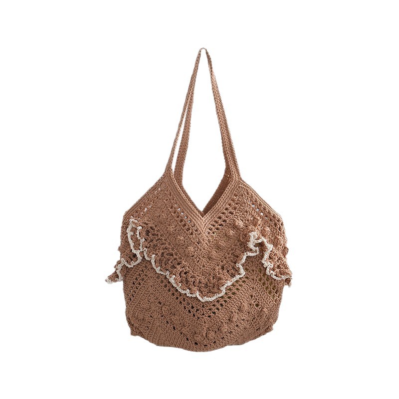 Niche Woven Shoulder Bag for Seaside Vacation