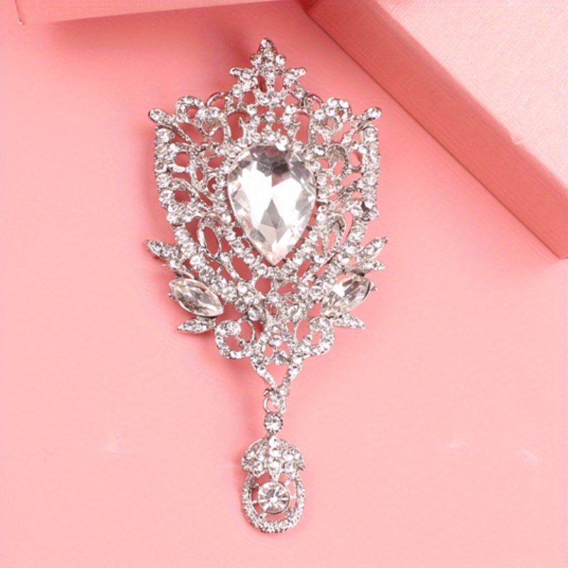 Luminous Brooch - Argent With Prismatic Crystal Tears & Fibonacci Fall For Dopamine Glam