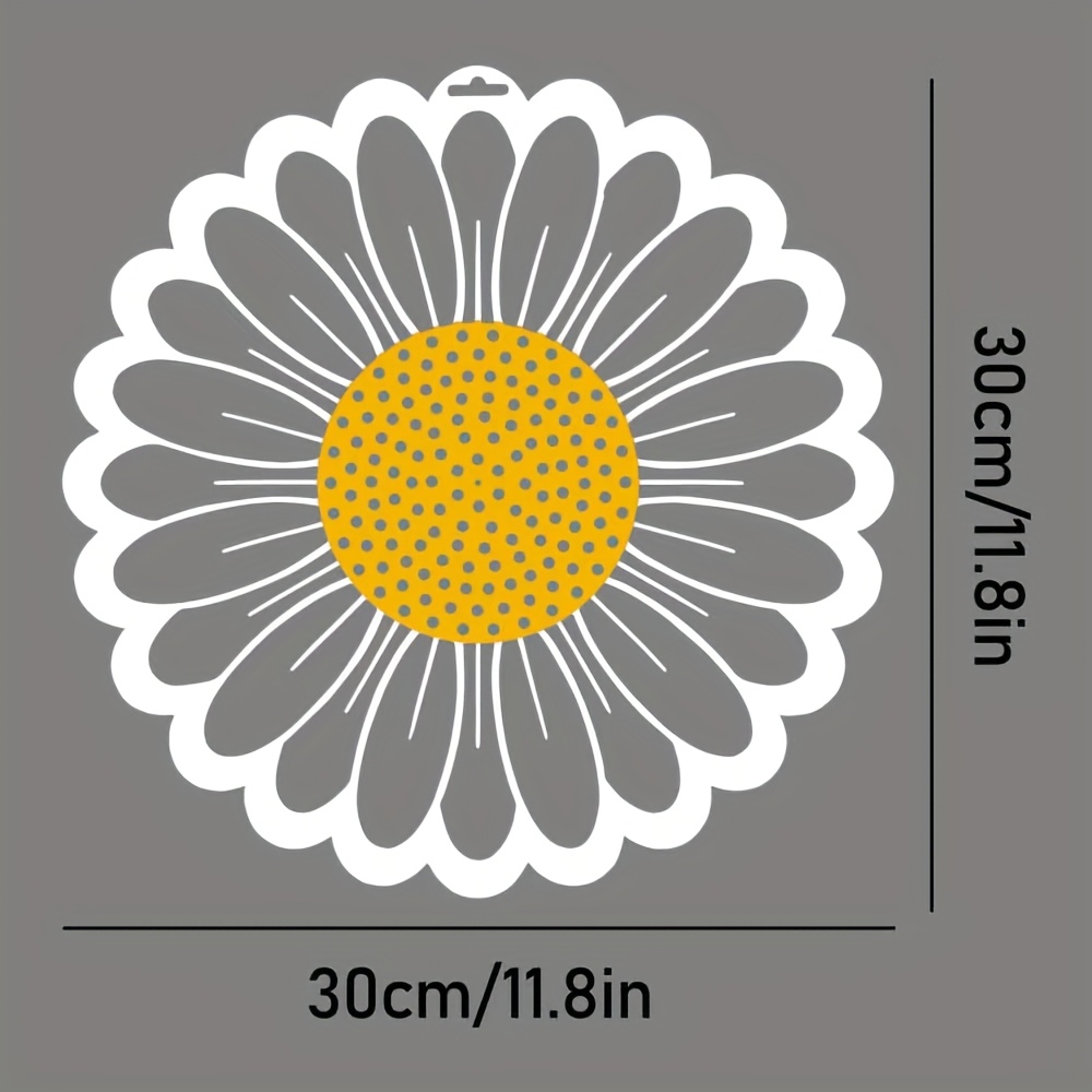 TEMU [2d Flat] Metal Daisy Flower Wall Decoration- Black And Scheme, Suitable For Room Decoration And Home Decoration, New Year, Wedding, Party,