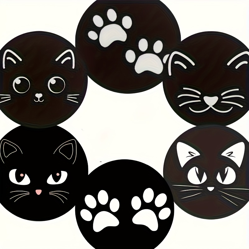 TEMU Set di 6 sottobicchieri in legno a forma di , design , resistenti al calore, adatti per casa e caffetterie