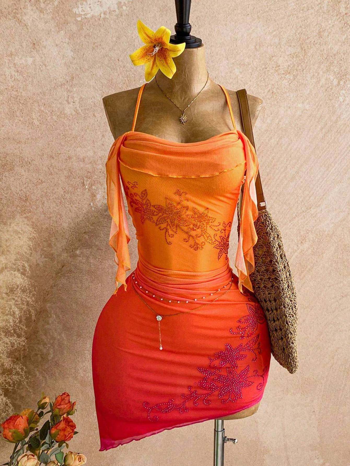 open lace back dress Burnt Orange Ruched Cut Out Front Midi Bodycon Dress – AX Paris US main image 1