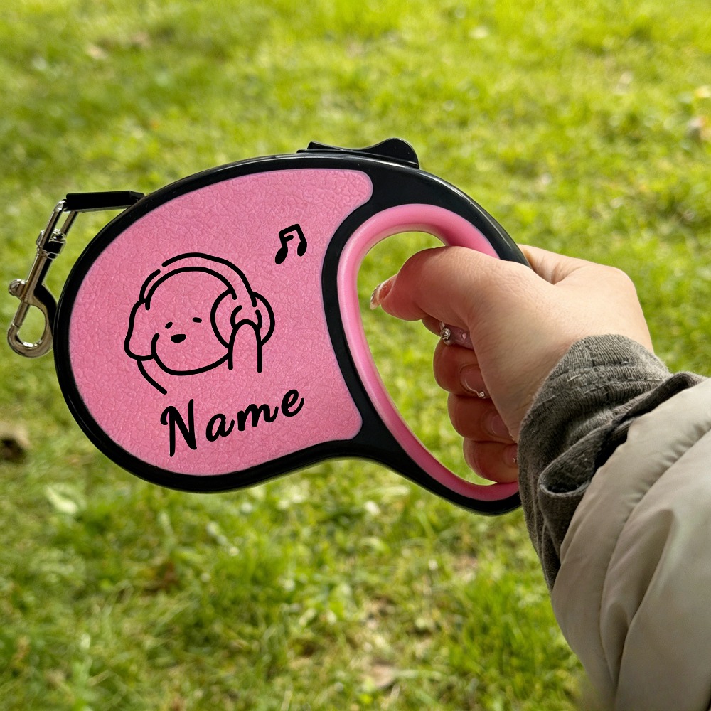 TEMU Customizable Retractable - Featuring The 'earphone Puppy' Design, This New Model Is Suitable For Medium And Small Dogs. Made Of Durable Pp