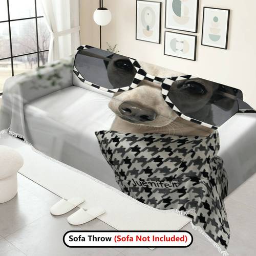 1pc themed sofa cover with fringe trim chenille fabric suitable for single to four seater couches pet friendly cover piece for fit machine washable protector for living room bedroom decor for