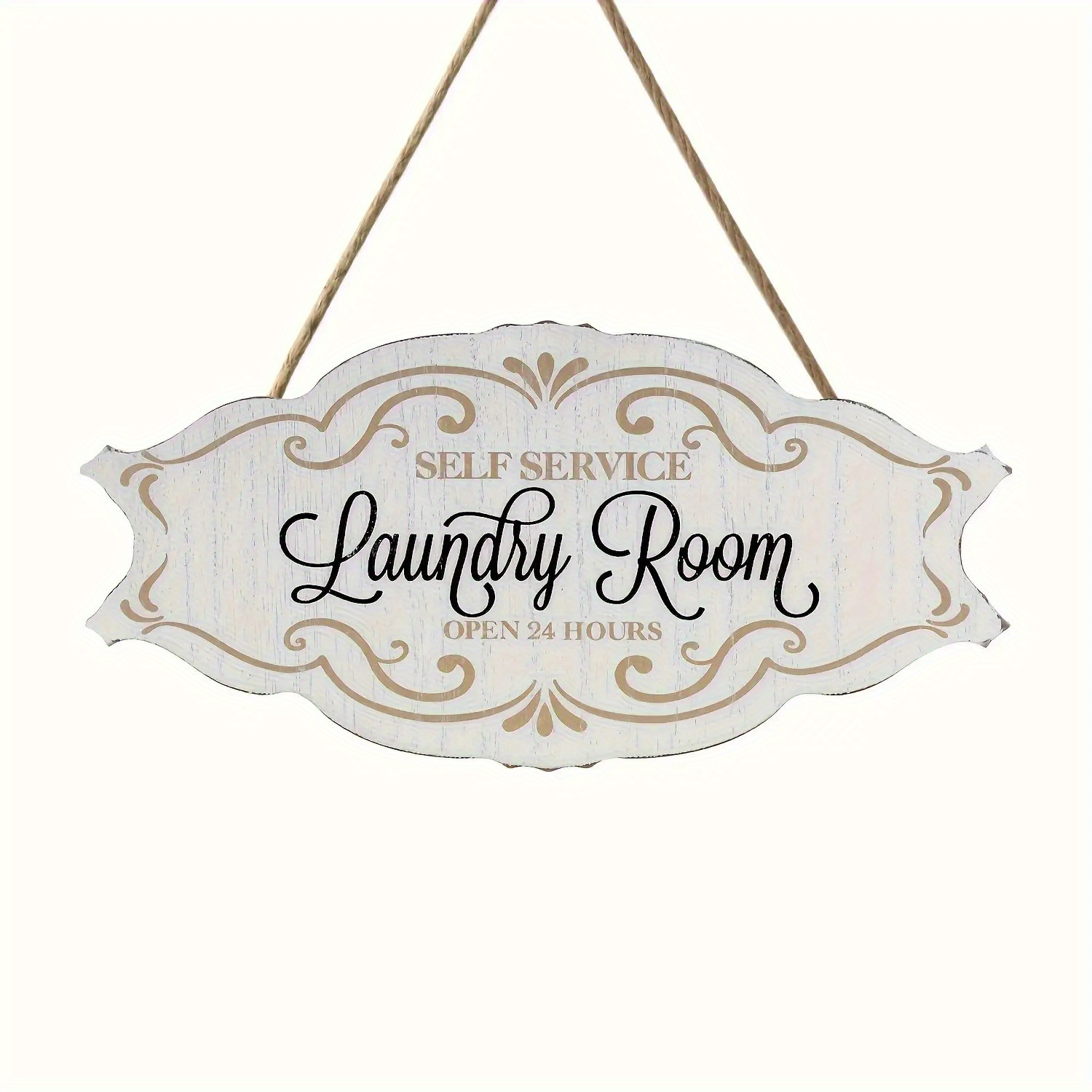 TEMU A Wooden Wall Sign A White Painted Surface, Featuring A Multifunctional Design That Requires No Electricity, Suitable For A Farmhouse-style