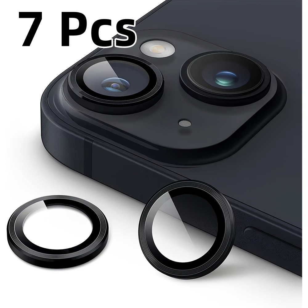 E-shop 7 Kameralinsenschutzfolien für iPhone Modelle 15, 14, 13, 12, 11, 16, 17 Pro Max, 17 Air, 16E und Mini