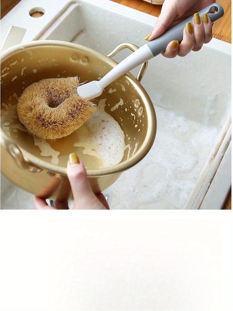 long handle multifunctional pot brush   kitchen cleaning brush dish brush pan brush sink counter brush durable cleaning tool Product details 2
