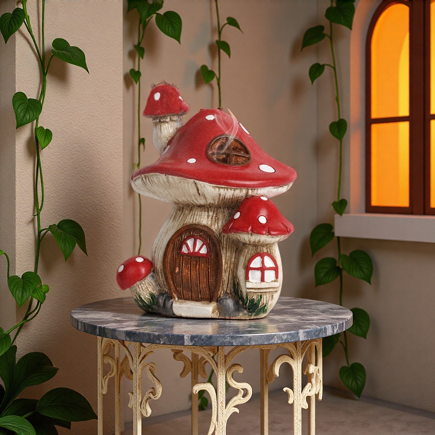 Image of 1pc Mushroom , Fantasy Red Top With White Dots Design, Home Desktop/garden Landscape Decoration, , A Forest Atmosphere, Christmas Gift, Room Study Office Desk Ornament