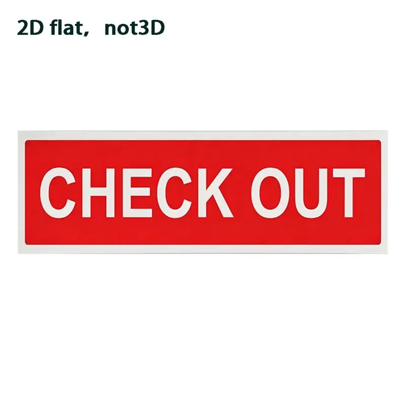 TEMU 2d Flat, [2d Flat] 2d Flat, 2d Flat 2d Flatnot3d Check Out Sign- Red White High-contrast Metal Workplace Safety Label- Uv Resistant Indoor