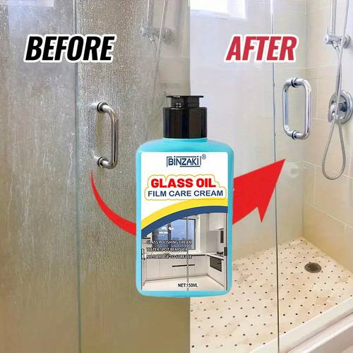 glass polishing cream a universal formula suitable for automotive and household glass a powerful hard water stain remover and descaler for shower doors tiles and stainless steel bringing a sparkling to bathrooms