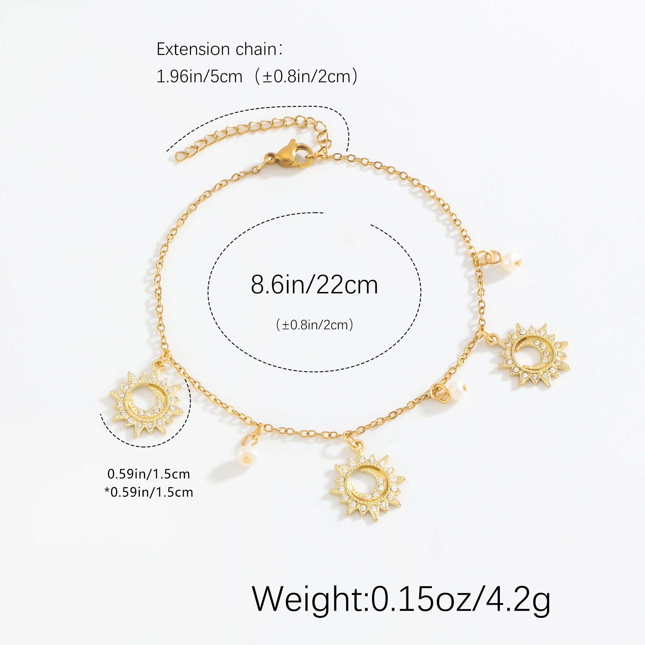 Stainless Steel Low Allergy Ankle Chain with Freshwater Pearl