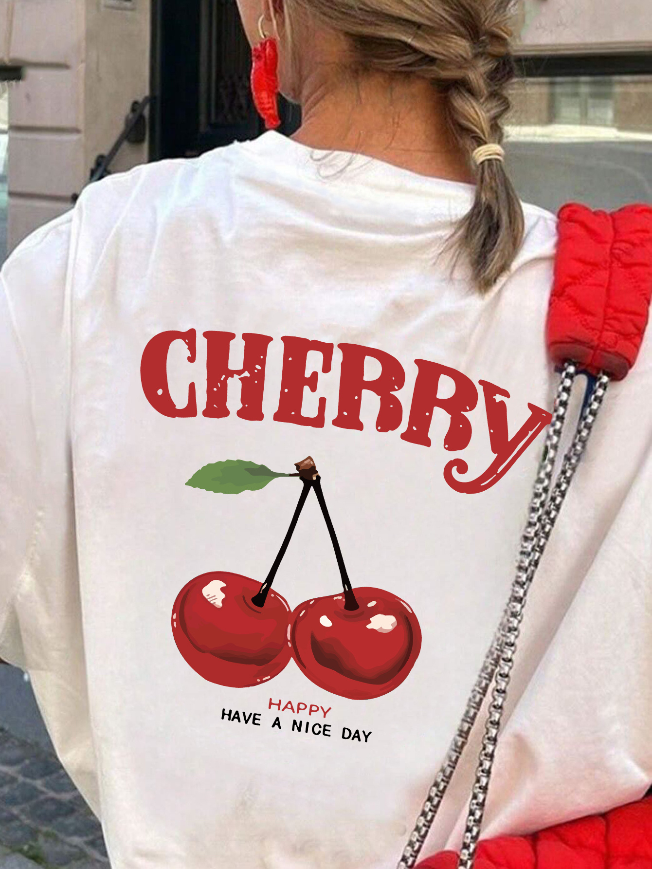 maglietta casual donna spalle cadenti stampa e Temu Italy