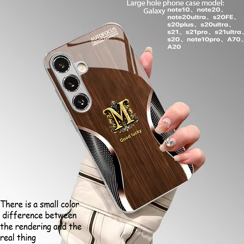 Etui za telefon - M vzorec Elektroplatirano steklo Poslovni etui za telefon Galaxy S25, S24 Ultra, S23, S23 FE, S22 Ultra, S22P, S22, S21 Ultra,