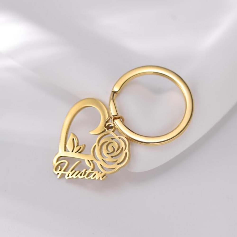 

Customized Keychain Without Chain, A Personalized Rose Name Keychain, Jewelry Flower Car Keychain Gift, The Best Personalized Keychain Gift For Best Friends