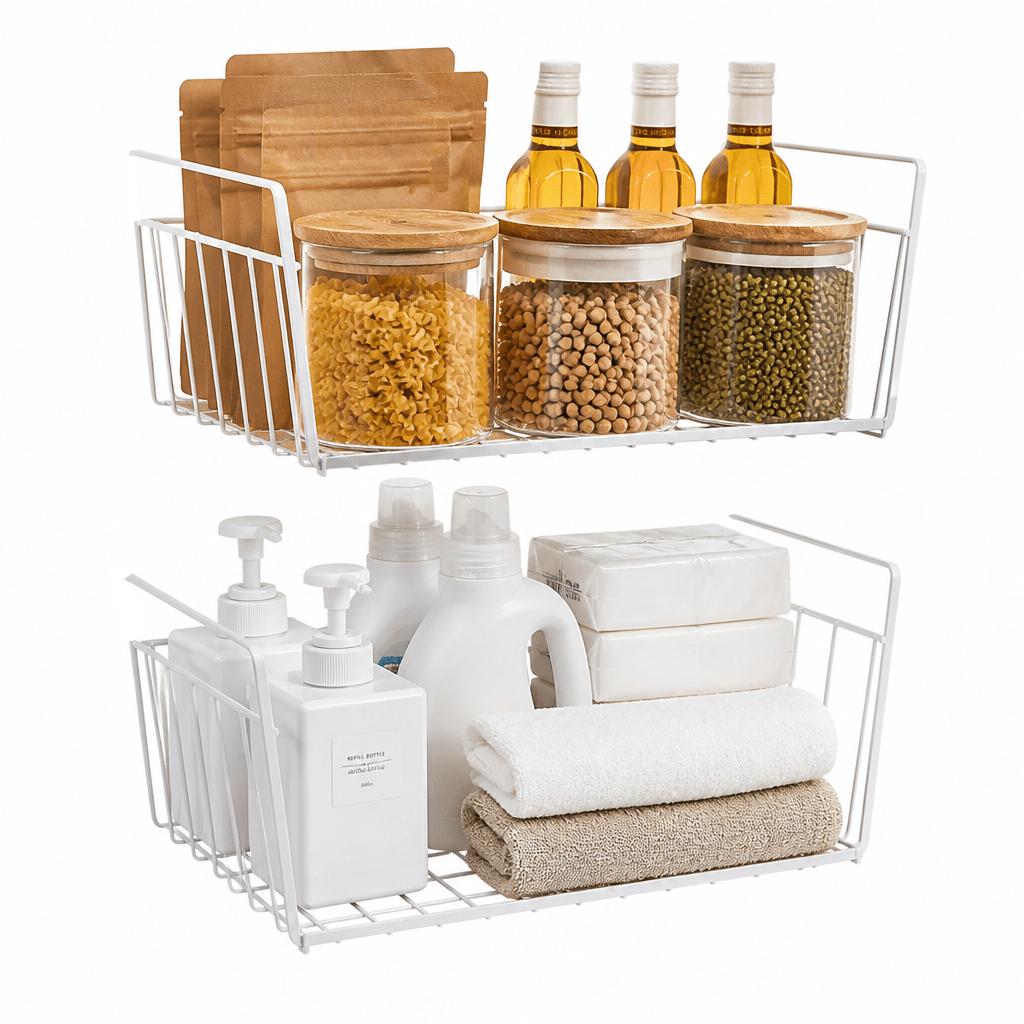 TEMU 2pcs Organisateur de Rangement Extra Large - Paniers Suspendus Démontables pour Cuisines, Bureaux de Dortoir, Etc. - Étagères Multiples, Panier,