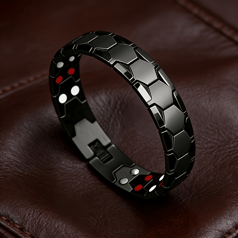 TEMU Industrial-style Geometric Wrist Accessory, Hexagonal Chain Link Structure, Polished Glossy Texture, Commuting And As A Thoughtful Gift Bracelet