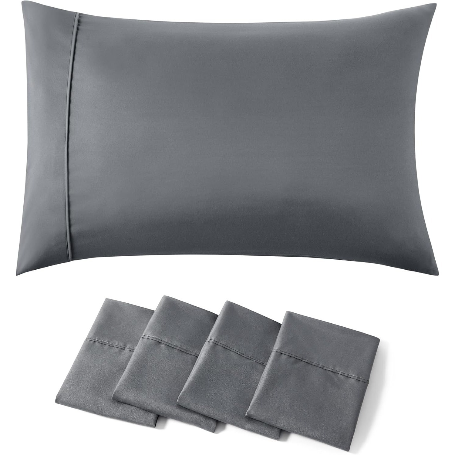 

4-pack Bedsure Pillowcases - Soft Brushed Microfiber, Envelope Closure, Machine Washable, No Print, 90gsm Fabric Weight, Polyester Home