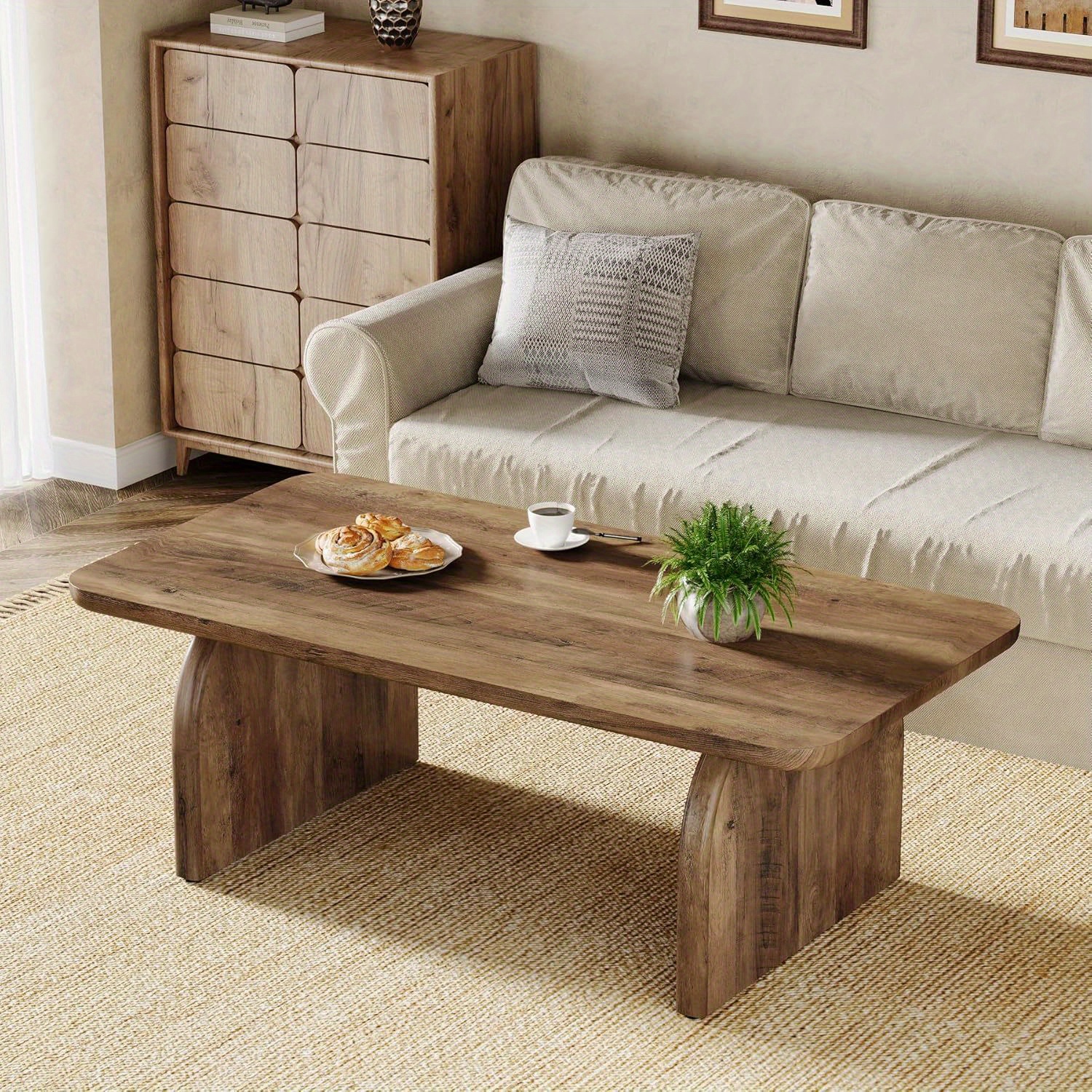 47-inch Farmhouse Coffee Table in Engineered Wood