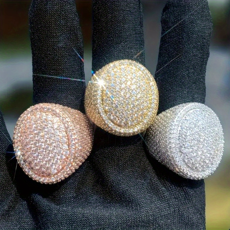 Luxury Blingbling Iced Out Micro Pave Zirconia Statement Ring