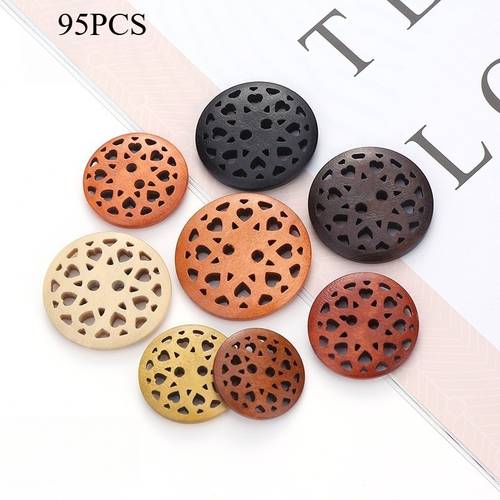 95pcs wooden buttons tweed coat trench coat double sided cashmere vintage versatile coat buttons shirt buttons suit jacket buttons knitted cardigan buttons