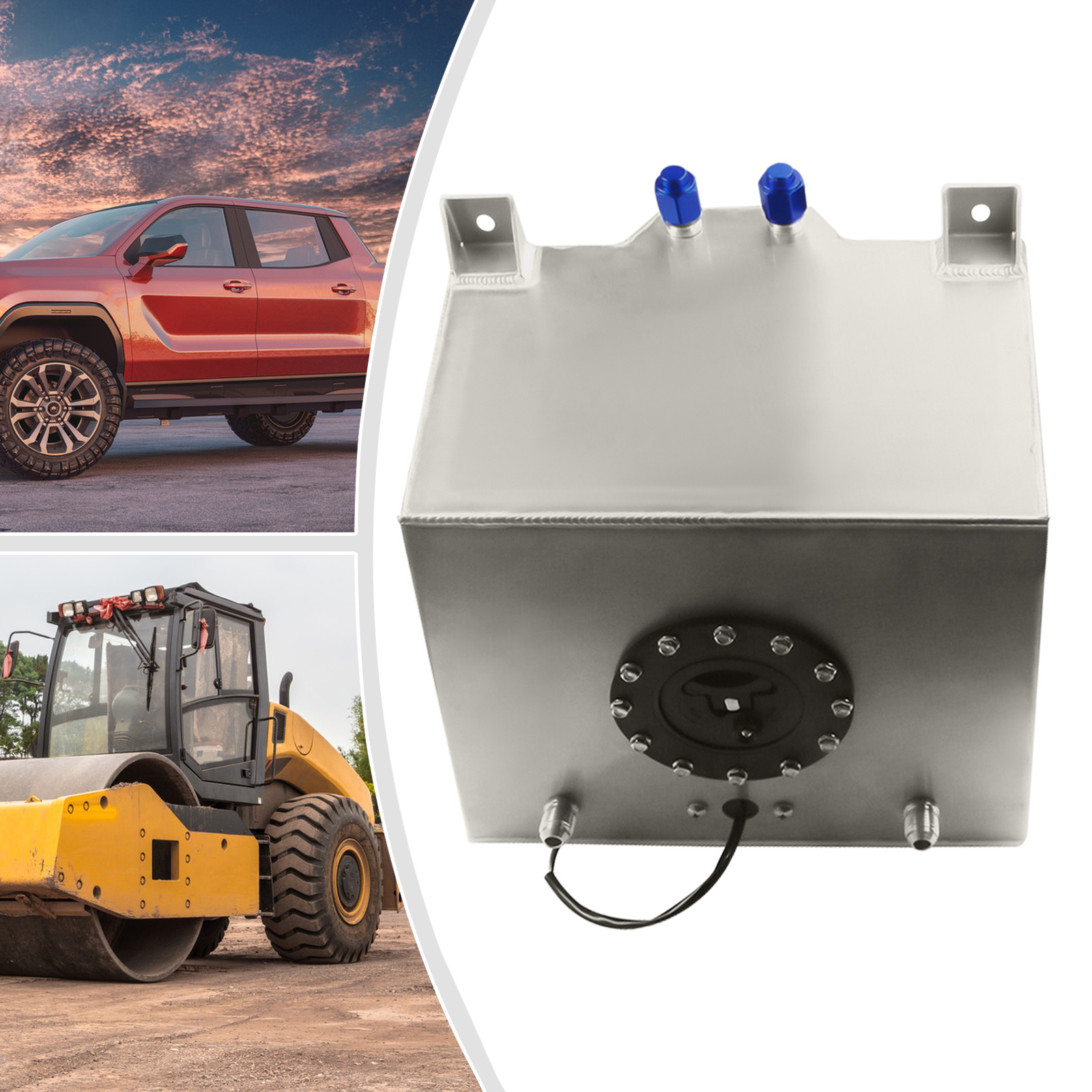 Universal 5 Gallon Racing Car Aluminum Fuel Tank With 0-90 Ohm Gauge